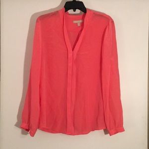 Banana Republic Vibrant Pink Silk Blouse